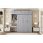 Grand lit escamotable peu encombrant avec bureau, fini gris en MDF pour les maisons modernes