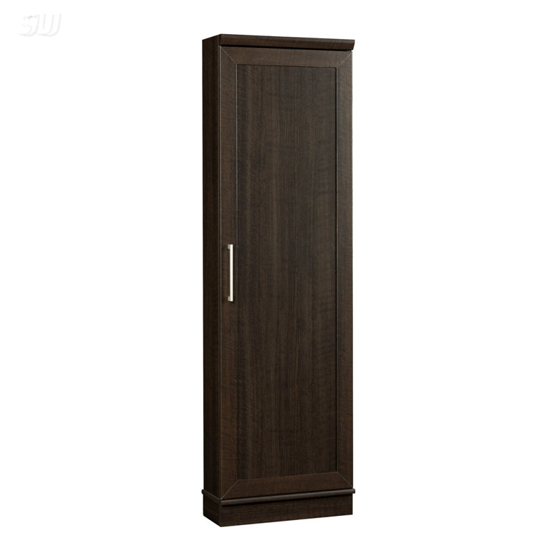 Compact Corner Storage Cabinet With Five Shelves, Adjustable And Reversible Door For Customizable Organization, Ideal For Small Spaces