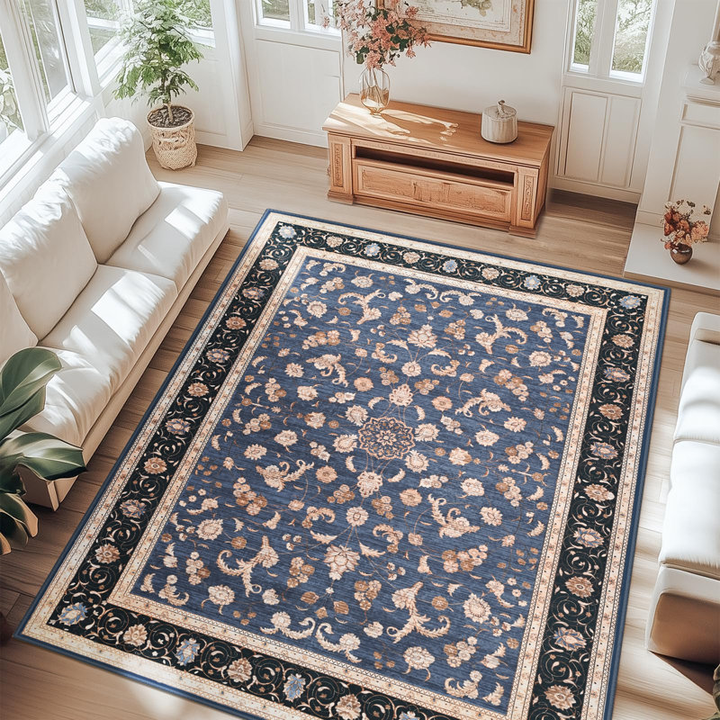 Large Tranditional Rugs Living Room Rug Washable Bedroom Rug Non-Slip Colorful Vintage Accent Floor Carpet For Home Decor