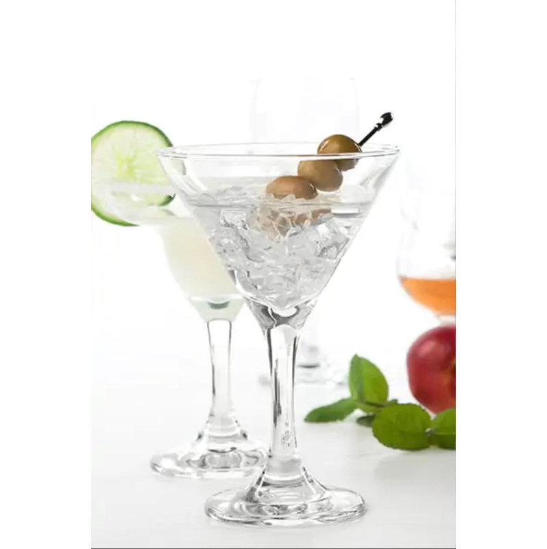 Ensemble de verres à martini Aspen Brands de 12 verres coupés de 8 oz, rebords trempés, lavables au lave-vaisselle
