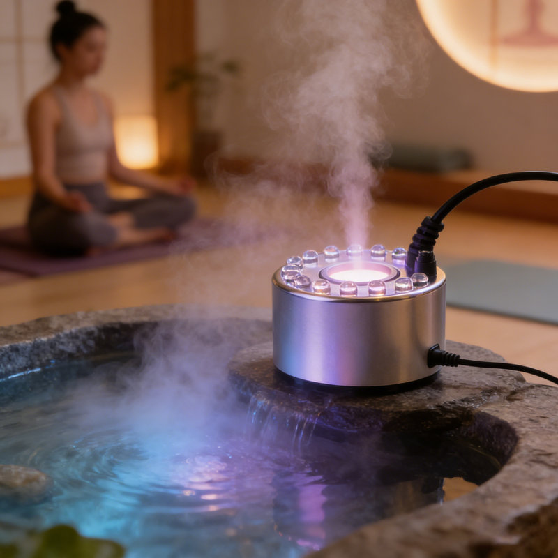 Ultrasonic Pond Mist Maker With Changing Led Lights For Fountains, Ponds, And Landscape