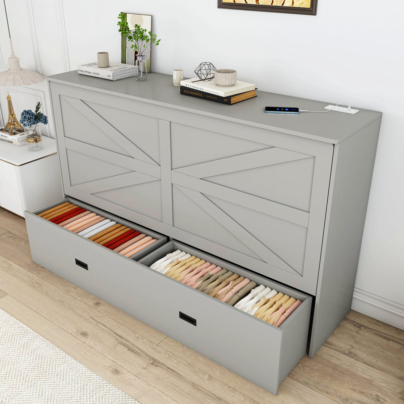 Lit escamotable avec tiroirs de rangement pour chambre d'amis, salon, cadre de lit moderne pour chambre à coucher