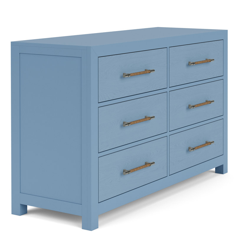 Commode 6 tiroirs Lana, Bleu