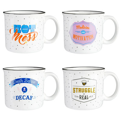Ensemble de 4 tasses de camping en grès 4 pièces HomeStyle