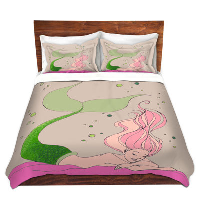 DiaNoche Duvet Cover Sets Microfiber by Julia Di Sano - Mermaid Nap Gray