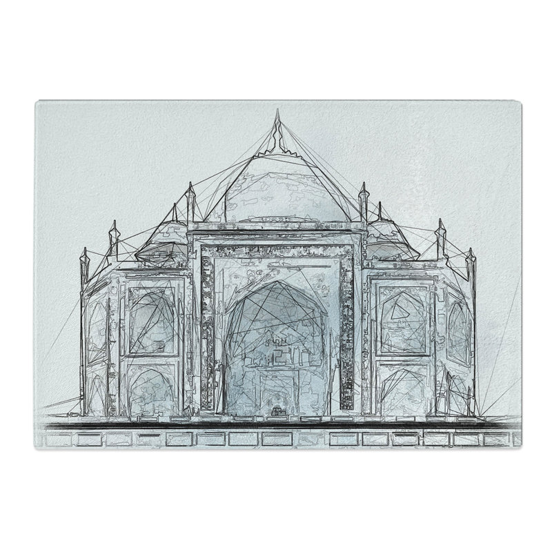 Tempered Glass the Taj Mahal in Agra India Abstract Chopping Board, 20 cm x 28.5 cm