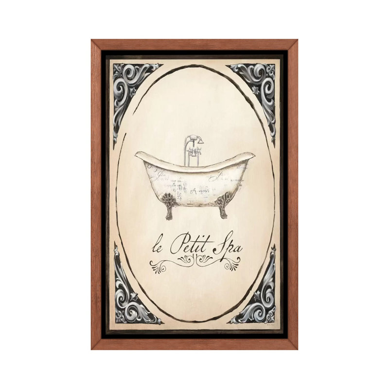 «Le Petit Spa I» par Emily Adams - impression d'art graphique, H 40 po x l 26 po x P 1,5 po, Toile classique avec cadre brun