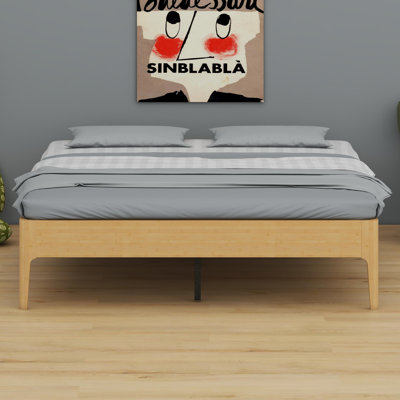Modern Minimalist Platform Bed with Reinforced Slat Foundation