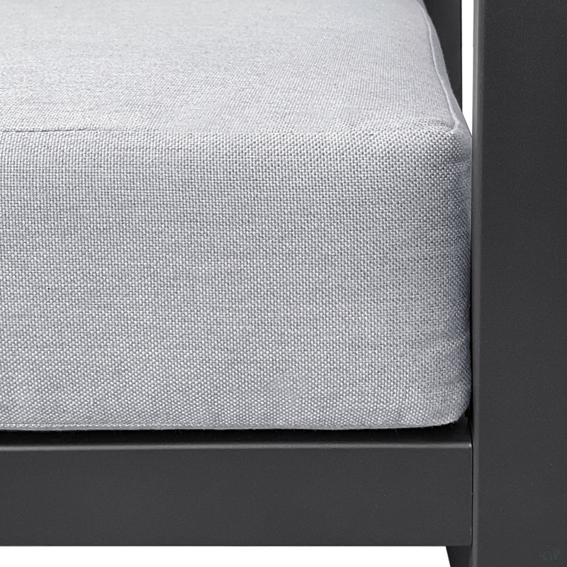 Fauteuil de patio inclinable avec coussins et repose-pieds, coussins souples en tissu imperméable avec structure en aluminium