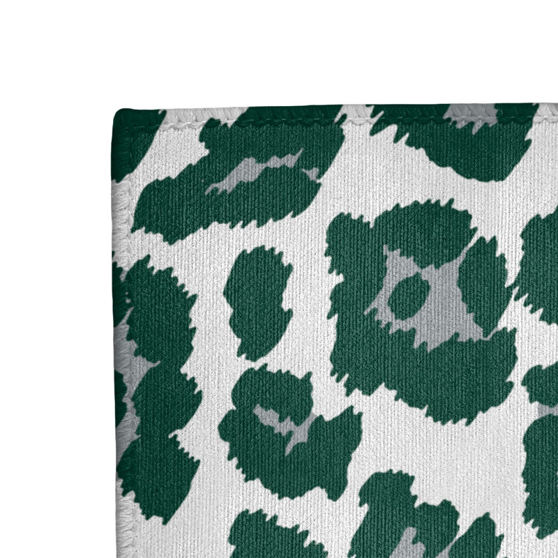 Tapis blanc / vert / gris à imprimé animal, Tapis de couloir 2 pi 6 po x 8 pi