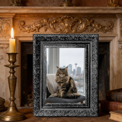 Cadre photo noir classique 3 pièces 5 "x 7" avec support de table et crochets muraux noirs