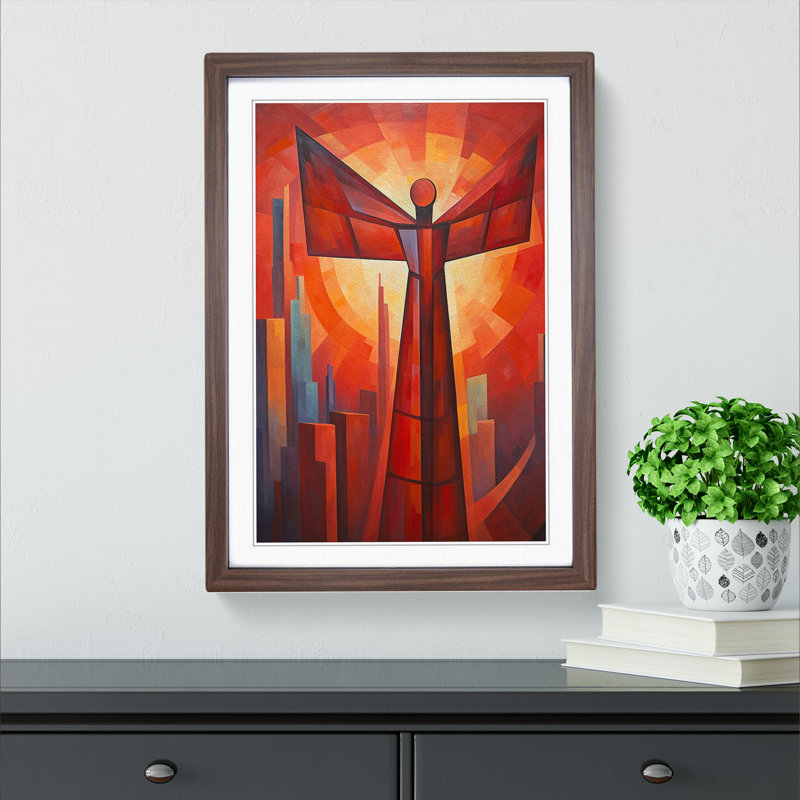 Single Picture Frame Print on Wood, 34cm H x 25cm W, Walnut Framed