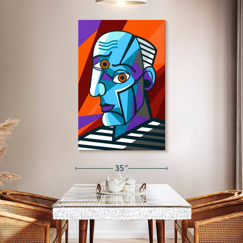 Portrait d'un homme cubiste Leisha, H 51 po x l 34 po