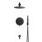 Luxury Wall-Mounted 3-Function Shower System Solid Brass Mixer Valve, 1.8 GPM Flow & Dual Showerheads with Rough-in Valve-58146948