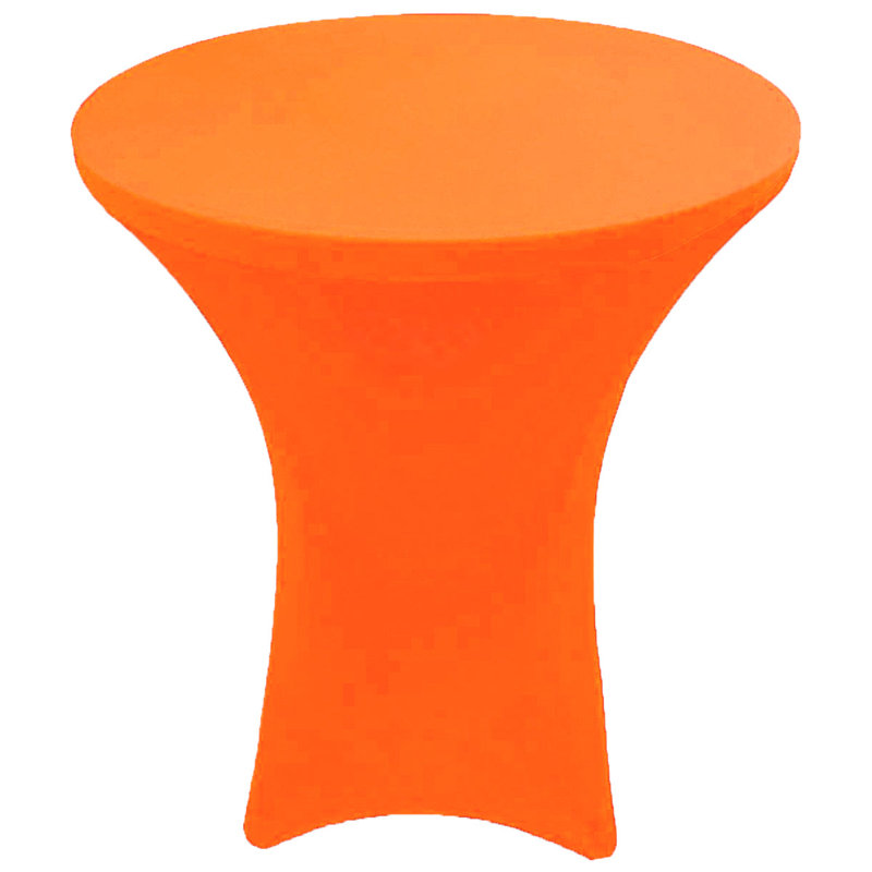 Cocktail Spandex Tablecloth Round Highboy Fitted Stretch Table Cover For Wedding Banquet Party, 24" L x 24" W, Orange
