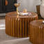 Tables basses rondes - Tables gigognes en bois massif et panneau de fibres à densité moyenne, design moderne Mid-Century pour les salons et les appartements