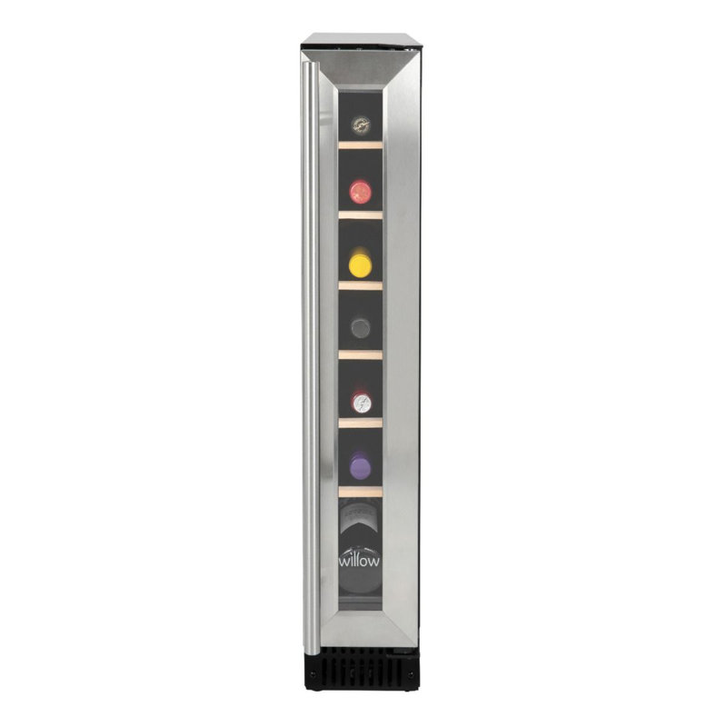 Willow Single Zone 14.8cm 7 Bottle Wine Refrigerator, Silver