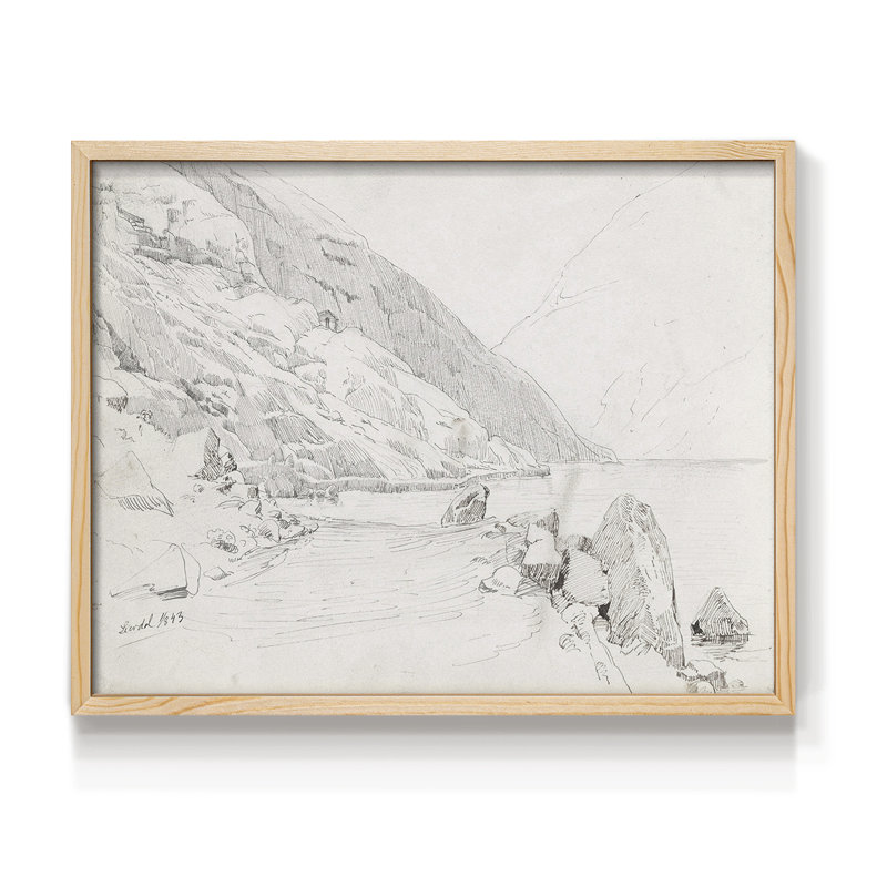 Croquis rétro, XXXI, reproduction encadrée, Naturel, H 22 po x l 28 po