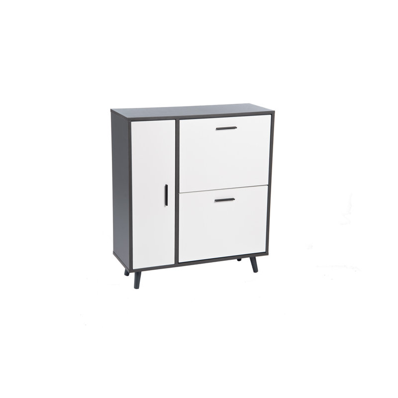 Grey and White Shoe Storage Cabinet, fits 10 pairs