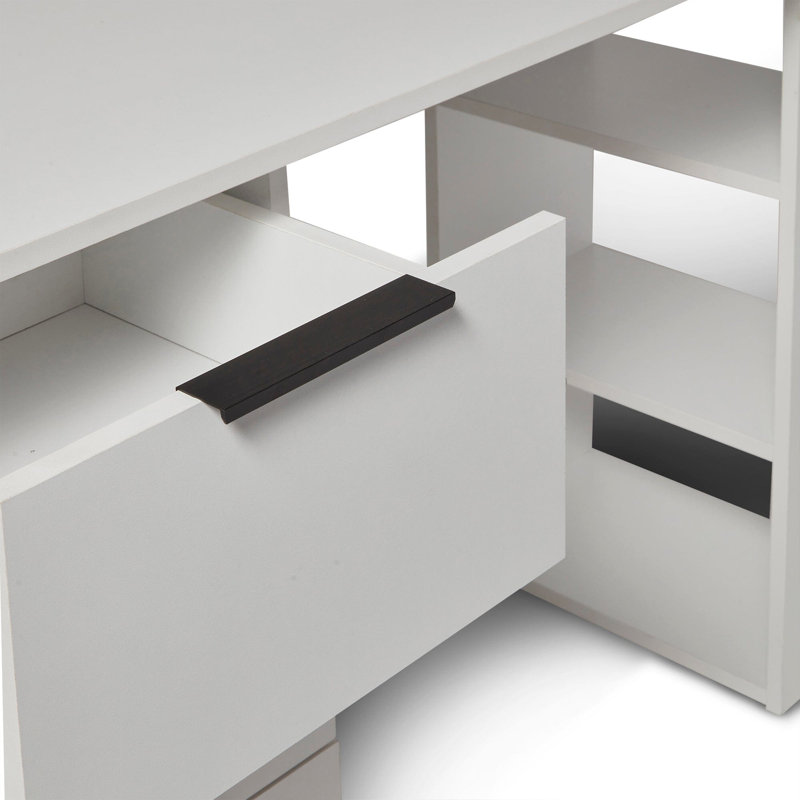 Glenhaven 3 Drawer Computer Desk, White