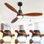 Ventilateur de plafond d'intérieur à profil bas de 52 pouces à DEL avec lumière et télécommande pour salon de patio-306823997-306823984