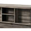 Table de hauteur comptoir grise et chêne, 60,08 po Largeur du produit avec plateau en bois synthétique,