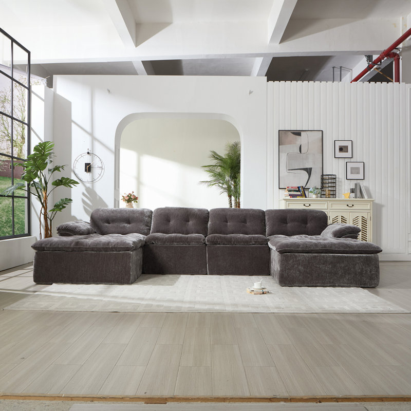 Canapé modulaire en U, 6, Gris