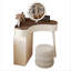 Table de coiffeuse de coin Mid-Century en bois massif avec armoire à tiroirs et tabouret rond