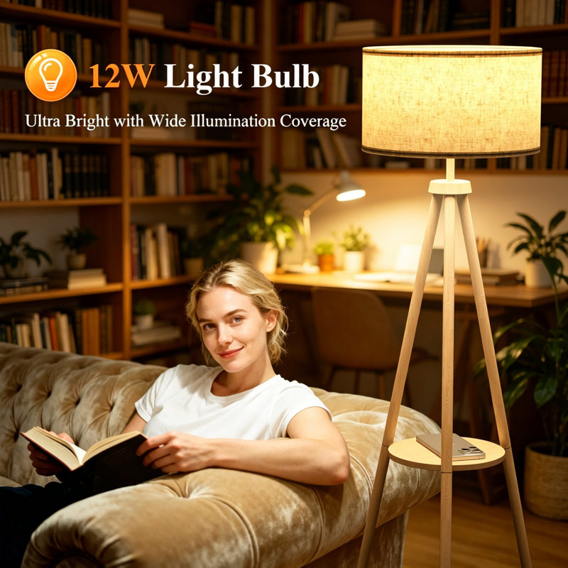 33cm Matte Tripod Floor Lamp