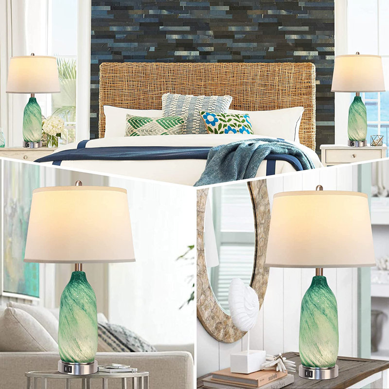 Glass USB Table Lamp