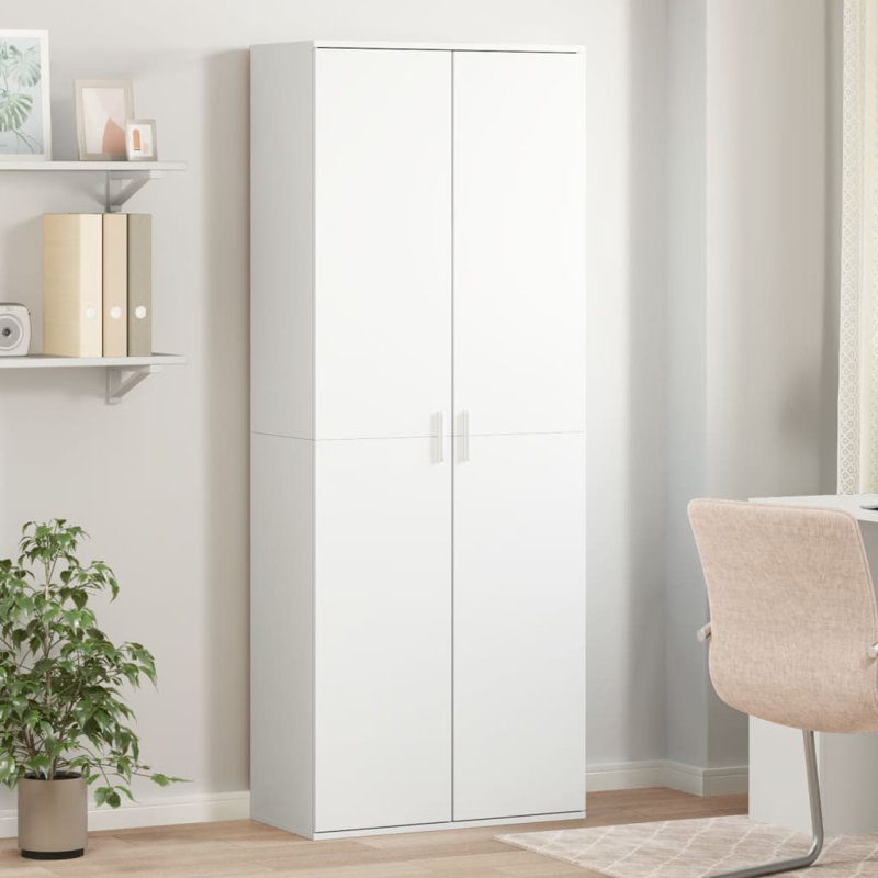 Highboard 70 X 35 X 180 Cm Engineered Wood, White