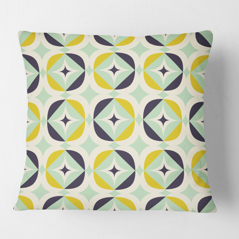 Coussin Diamond Retro V - Mid-Century, 18 po x 18 po