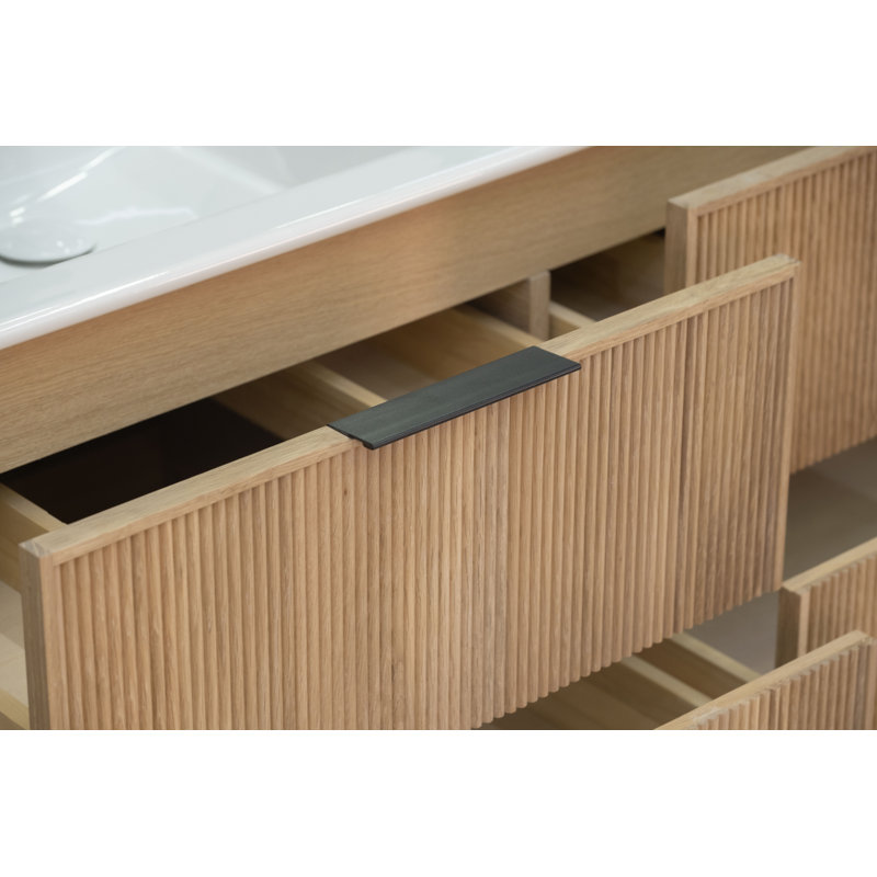 Meuble-lavabo 48 po avec lavabo en porcelaine intégré Celeste, Chêne