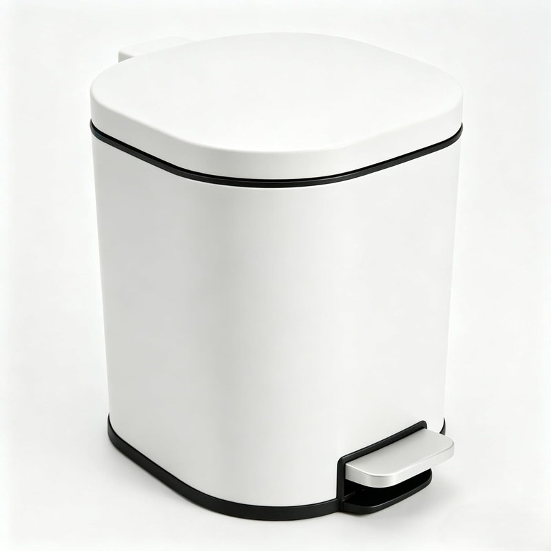 Stainless Steel Kitchen Trash Can, Cream