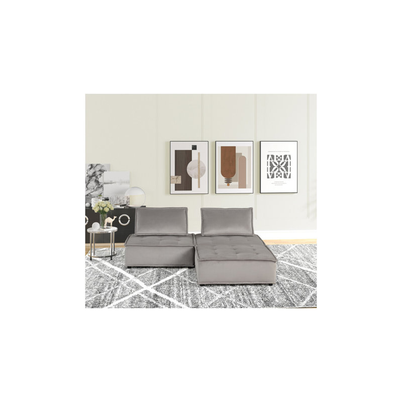 Canapé modulaire en velours 3 pièces Latitude Run® Nordic Haven