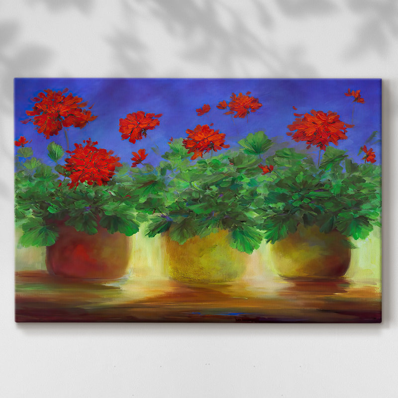 Géraniums II - Cavas enveloppés de galerie, 18 x 27