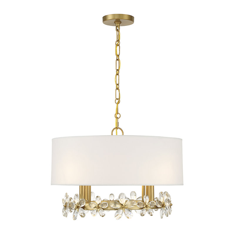Dahlia 4-Light Hubbs in Warm Brass, 14" H x 21" W x 21" D, 4 Lights