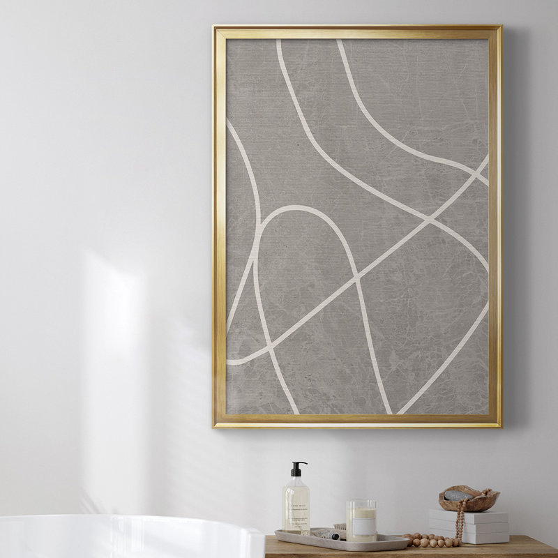 13_Fissures I, toile encadrée de qualité supérieure, Or, H 42,5 po x l 30,5 po x P 1 po