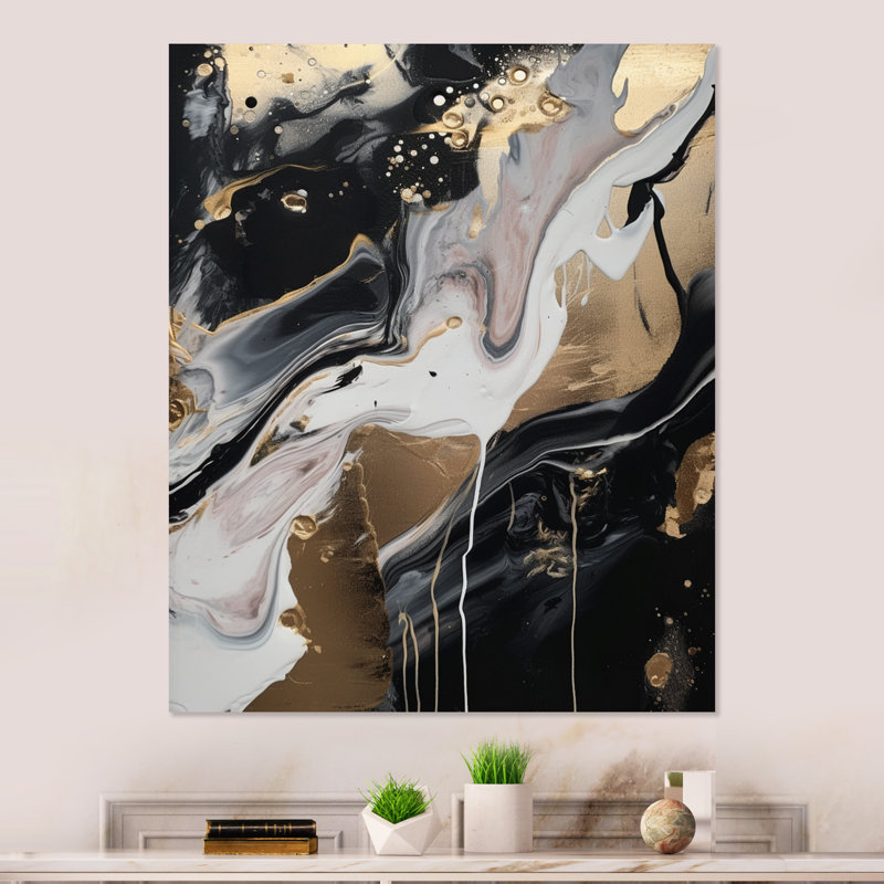 Genan Glam Abstract Wall Decor on Metal, 40" H x 30" W x 1" D