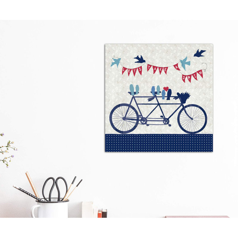 «Take a Spin Birds» par Sue Schlabach - reproduction d'art, H 26 po x l 26 po x P 1,5 po, Toile tendue, Pas de tapis