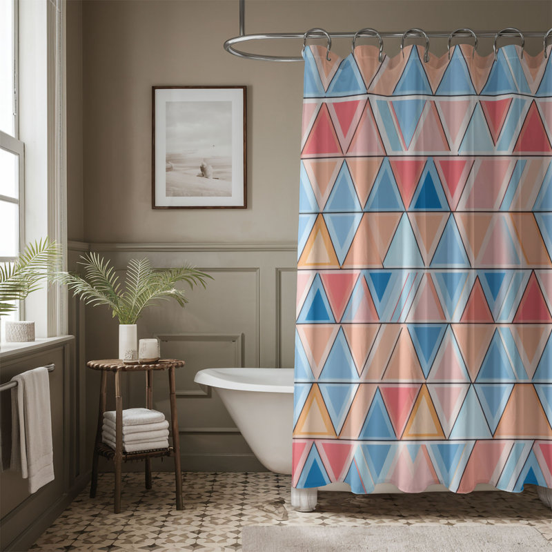 Motifs géométriques adoucis - Rideau de douche Premium, H 74 po x l 71 po