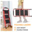 Escabeau pliant 3 marches avec anti-dérapant et pédale large, pliable et portable, blanc-222687636