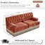 Canapé modulaire Chesterfield de 76,6 po en velours modulaire, canapé modulaire rembourré avec accoudoirs réglables et jupe à franges à pampilles, fauteuils capitonnés à 2 places pour le salon, appartement-481920534