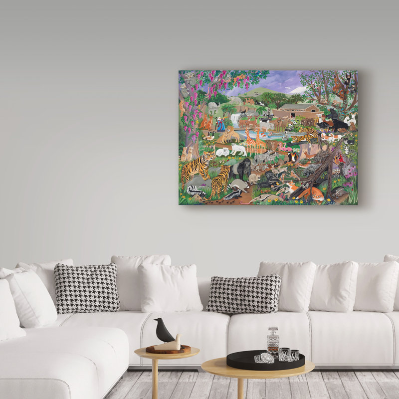 « noahs ark », reproduction de peinture à l’acrylique sur toile tendue, H 24 po x l 32 po x P 2 po