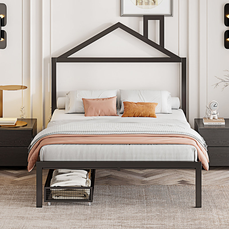 Lit plateforme 62,20 po, Noir, Lit double