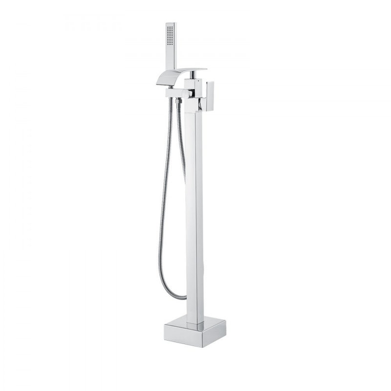 Freestanding Bathtub Faucet, Floor Mount, Freestanding Tub Filler, Shower Mixer Taps, Two Water Modes, 360° Swivel Spout, for Bathing & Showering Pet Bathing Cleaning Drains Toilet Flushing