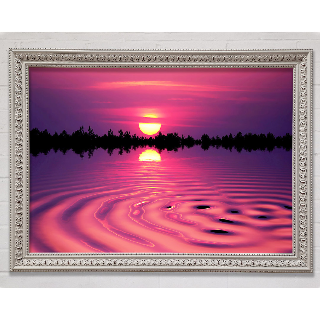 Pink Sunset Lake Swirl - Druck