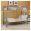 Lit superposé simple en métal avec garde-corps et échelle, structure de lit convertible en acier robuste pour enfants-1184340593