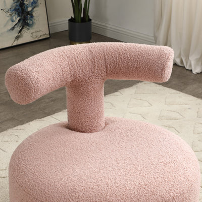 Canapé rembourré avec repose-pieds en sherpa moderne de 24,4 po de largeur