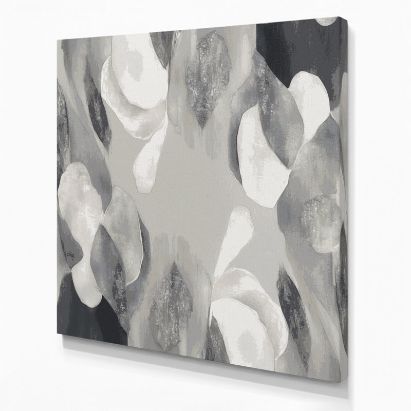 Abstrait aquarelle 64, art mural sur toile grise, H 32 po x l 32 po